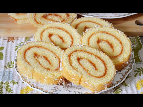 Видео: Бисквитный РУЛЕТ с повидлом и лимонной цедрой 🥰 Танюшина кухня