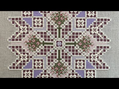 Видео: hardanger.“ A quilter’s garden” Emie Bishop готовая работа