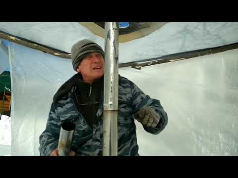 Видео: Испытание походной дровяной печки в самодельной бюджетной палатке