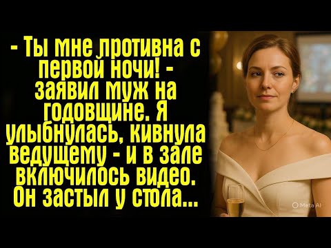 Видео: — Ты мне противна с первой ночи! — заявил муж на годовщине. Я улыбнулась, кивнула ведущему — и в...