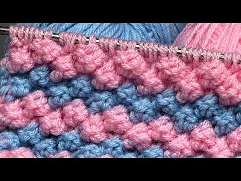 Видео: Необычный узор спицами ПОПКОРН.