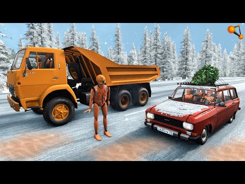 Видео: ГОЛОЛЁД НЕ ПОМЕХА! РАБОЧИЕ ЗАБЫЛИ ПОСЫПАТЬ ДОРОГУ ПЕСКОМ | BeamNG.drive