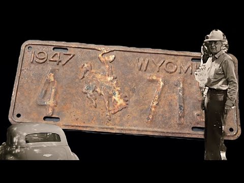 Видео: Очень ржавый номерной знак Вайоминга 1947 года — реставрация