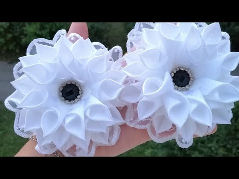 Видео: Цветы из лент 2.5cm/🌺 Очень легкий вариант/🌺 Ribbon Flowes/Tutorial/D.I.Y