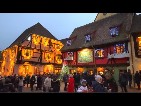 Видео: [4K]🇫🇷 Очаровательное Рождество в Риквире, Франция🎅🎄: Сказочная страна чудес🎁💝 Декабрь 2024 г.