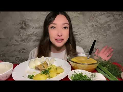 Видео: МУКБАНГ запечённая курица с картошкой и ШУРПА 😀