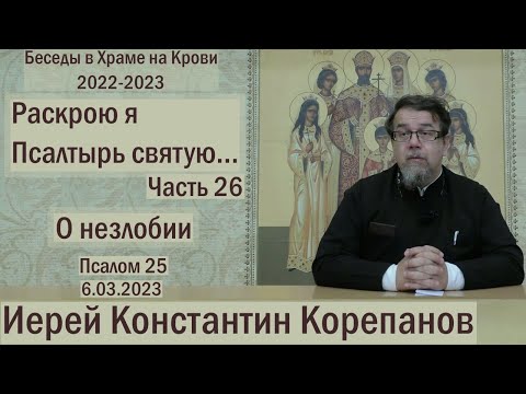 Видео: "Раскрою я Псалтырь святую..."  Часть 26.  Цикл бесед иерея Константина Корепанова (06.03.2023)