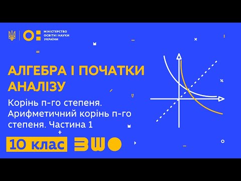 Видео: 10 клас. Алгебра і початки аналізу. Корінь n-го степеня. Арифметичний корінь n-го степеня. Частина 1