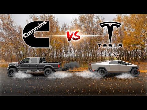 Видео: Лучший Cummins поменял F250 с Tesla Cyber ​​Truck! (Перетягивание каната)