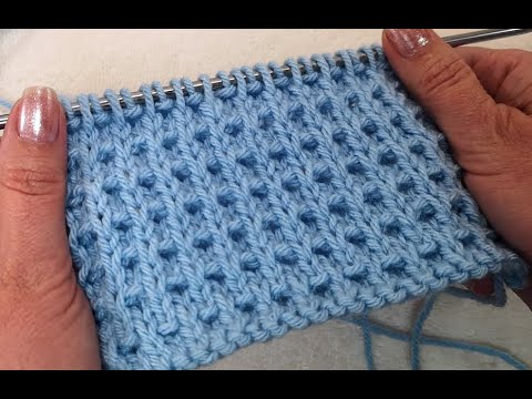 Видео: № 184 Узор ВАФЛИ спицами для теплых вещей, детских штанишек