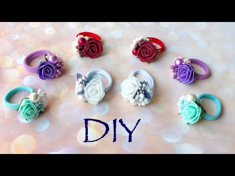 Видео: Резиночки из фоамирана Розы из фоамирана на резинке заколке Foam flowers hair accessories