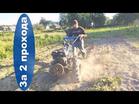 Видео: Насколько чисто и быстро копает веерная копалка мотоблока?