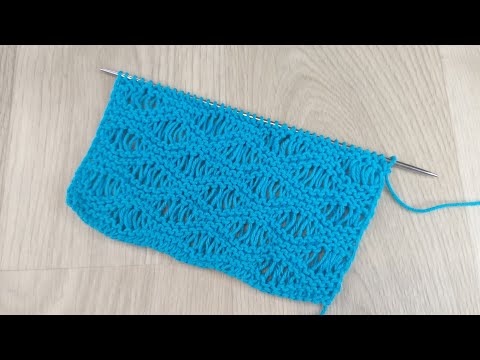 Видео: Двухсторонний ажурный узор ВОЛНЫ Вязание спицами.