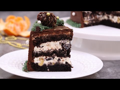 Видео: КЛАССИЧЕСКИЙ ТОРТ ШОКОЛАД ЧЕРНОСЛИВ ГРЕЦКИЙ ОРЕХ😋 новогодний декор из крема 😋Chocolate cake