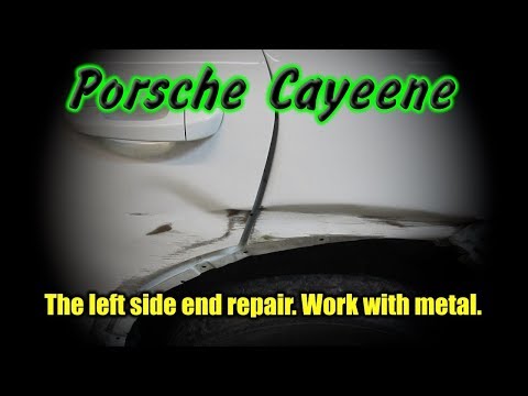 Видео: Porsche Cayeene.  The left side end repair. Ремонт левой стороны.