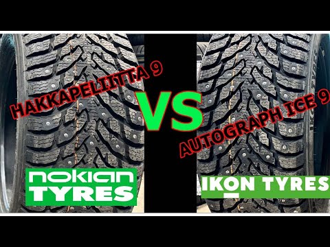 Видео: Nokian Tyres Hakkapeliitta 9 сравнение с IKON Tyres AUTOGRAPH ICE 9 /Обзор/замеры