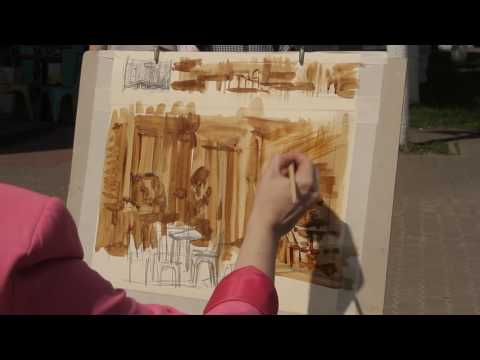Видео: «Уроки рисования». Кофейный этюд (20.05.2016)