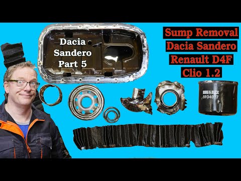 Видео: Часть 5 — Снятие масляного поддона и разборка масляного фильтра на двигателе Dacia Sandero Renaul...