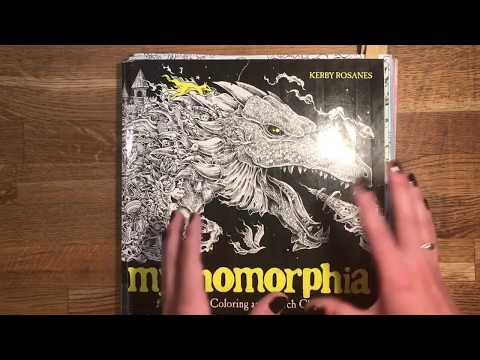 Видео: НАПОЛОВИНУ РАСКРАШЕННАЯ РАСКРАСКА: МИФОМОРФИЯ. Обзор всех страниц