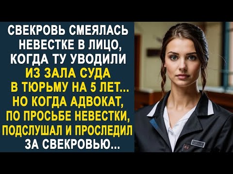 Видео: Свекровь смеялась, когда невестку уводили из зала суда  Но когда адвокат проследил за свекровью