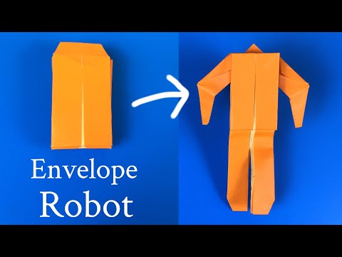 Видео: Как сделать робота-конверта с помощью оригами 🟩 сделать робота всего из одной бумаги