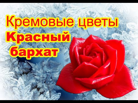 Видео: Кремовые цветы- красный бархат. Flowers - red velvet. Эластичные цветы.