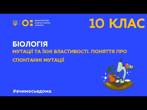 Видео: 10 клас. Біологія. Мутації та їхні властивості. Поняття про спонтанні мутації (Тиж.2:ВТ)