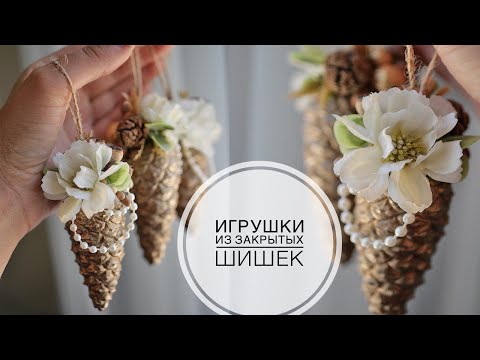 Видео: РАНО, но как оставить шишки закрытыми !? /  Простые елочные игрушки из шишек / DIY TSVORIC