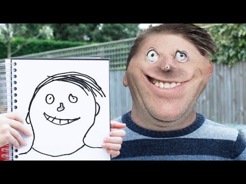 Видео: Детские рисунки глазами МАСТЕРА ФОТОШОПА 580 уровня