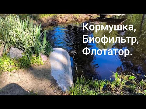 Видео: Биофильтр, Флотатор и Кормушка для дачного пруда.