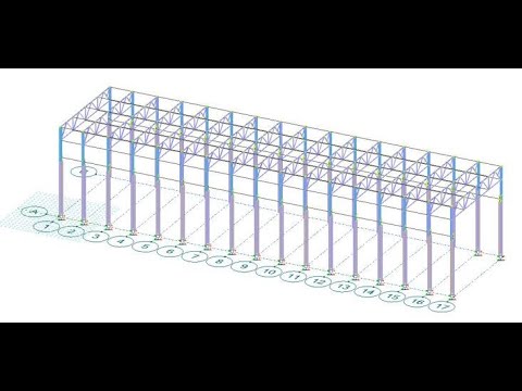 Видео: Информационная модель каркаса одноэтажного промышленного здания в программном комплексе Лира 10,12