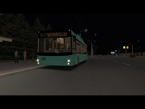 Видео: Omsi2, карта новоборуйск, маршрут 1 Троллейбус БКМ 203Т с информатором