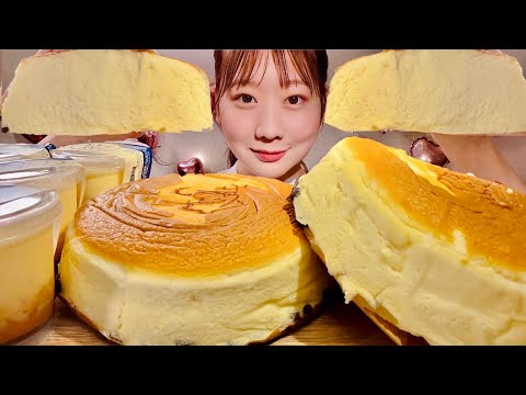 Видео: ASMR чизкейк суфле и пудинг【русские субтитры】【Mukbang/ Eating Sounds】