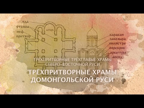 Видео: Трехпритворные храмы. Типология храмов. Трёхглавые трёхпритворные храмы.