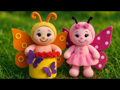 Видео: 😍Отличная идея/💕Создание 2 разных игрушечных бабочек из носков