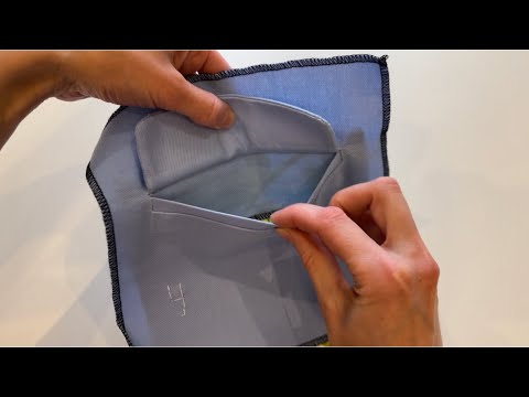 Видео: Как сшить карман в рамку с клапаном. How to sew a pocket in a frame with a flap.