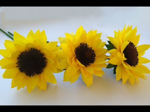 Видео: ⚫DIY ПОДСОЛНУХИ из бумаги.SUNFLOWS made of paper. Paper flowers quickly and easily