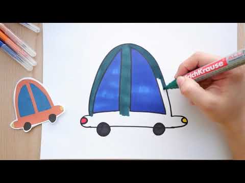 Видео: Как рисовать машину. Няня Уля Рисование для детей 2+
