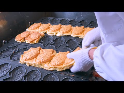 Видео: Студенты наедаются уже после одного! Близкий контакт с магазином Taiyaki [Chiyoda]