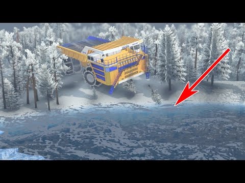 Видео: ПРОВАЛИТСЯ 450 ТОННЫЙ БЕЛАЗ ПОД ЛЁД? - ЗИМНИЙ SPINTIRES