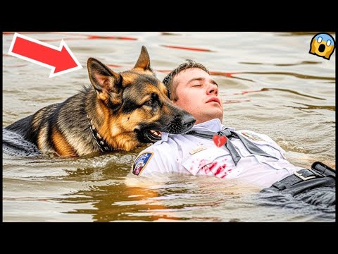 Видео: Немецкая овчарка спасает полицейского от утопления — реакция полиции шокировала всех!