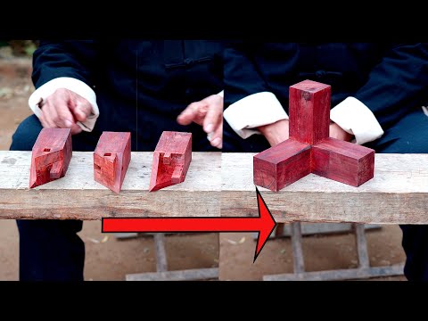 Видео: Три деревянных блока прекрасно сочетаются с помощью старинной шипово-врезной конструкции.