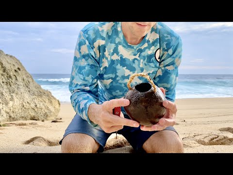 Видео: Выживание на необитаемом острове. Тест Victorinox SwissChamp. Делаю чашку с Кокоса. №6