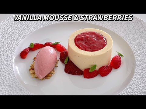 Видео: Ванильный муссовый торт с клубничным мороженым и клубничным компотом - изысканный рецепт десерта