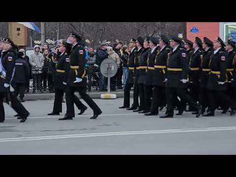 Видео: Первое прохождение парадных расчетов на репетиции парада в Мурманске.. 03.05.2024