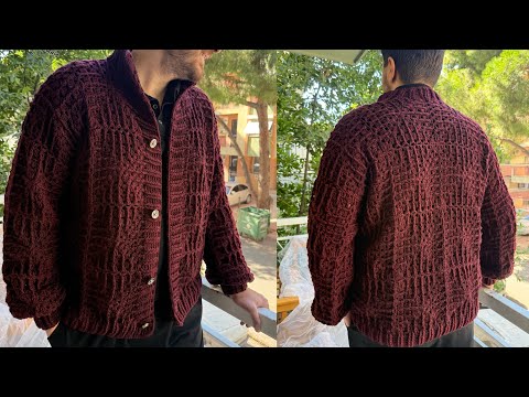 Видео: ❄️ Готовьтесь к зиме ✨ Мужской кардиган с квадратными мотивами крючком #crochet #diy