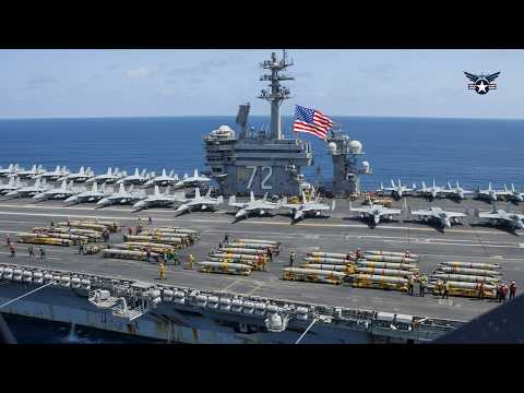 Видео: Истребители F-18 авианосца «Авраам Линкольн» в ходе масштабных операций прибыли на Ближний Восток