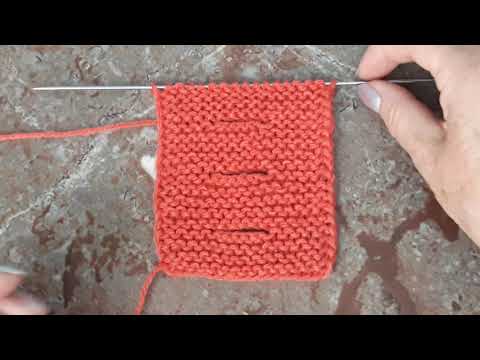 Видео: Горизонтальные петли  для пуговиц спицами