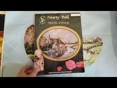 Видео: Вышивка крестиком. Итоги января 2023г.Финиш Marty Bell коттедж на воде,2  финиша Кристал Арт и еще..