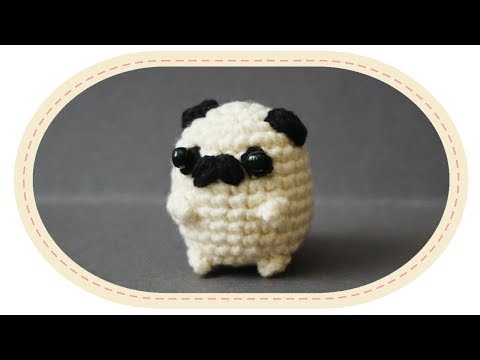 Видео: Вязаный мопс амигуруми. Crochet pug amigurumi.